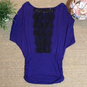 🎉 SALE🎉Express Purple Lace Open Back Shirt